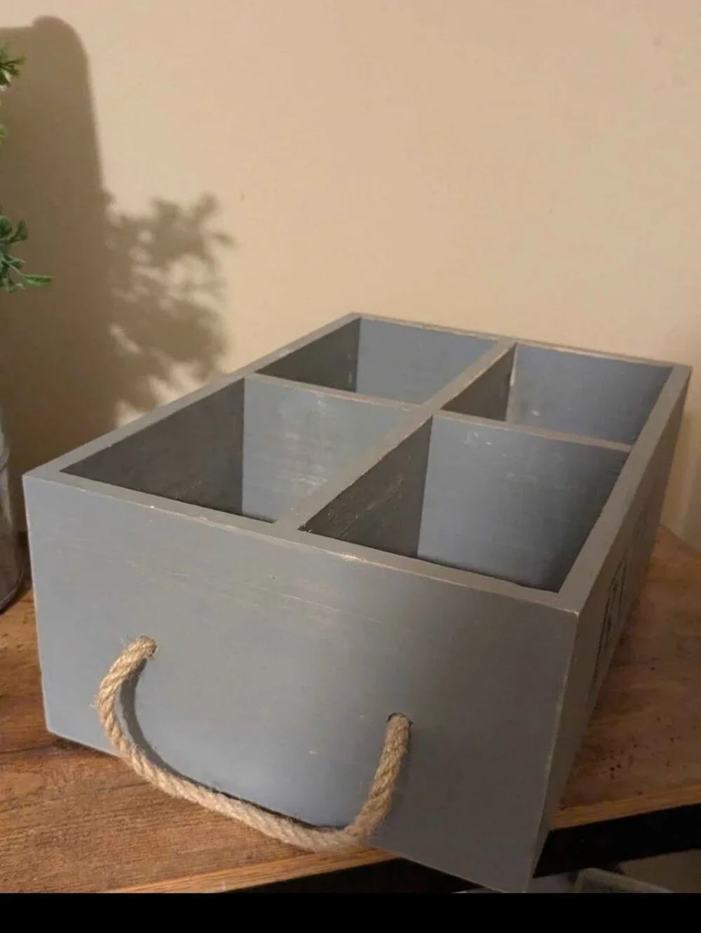 Gray Wooden Bath Caddy